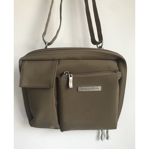 BAGGALLINI Brown Zip Around Adjustable Crossbody Bag‎ tan - Picture 1 of 6